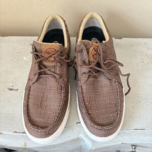 Twisted X Men`s Hooey Slip Resistant Brown Coffee Lopers Shoes 9.5 NEW